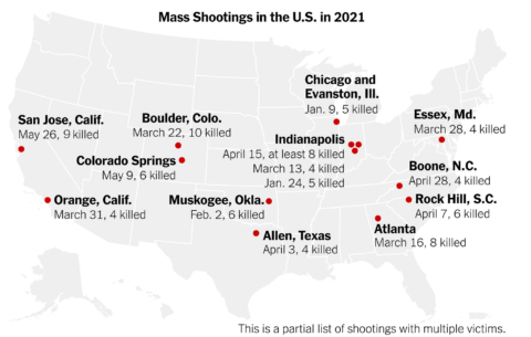 Map Of Mass Shootings In 2021